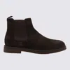Brunello Cucinelli Round Toe Ankle Boots In Brown