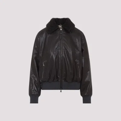 Brunello Cucinelli Brown Leather Jacket