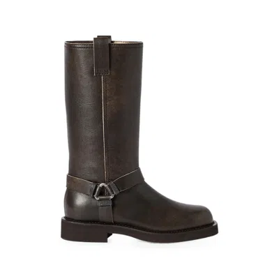 Brunello Cucinelli Brown Leather Monili Boots