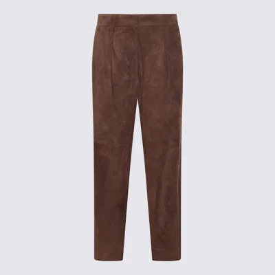Brunello Cucinelli Brown Leather Pants