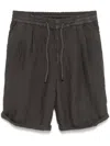 Brunello Cucinelli Men's Dyed Bermuda Trousers Shorts In Brown