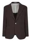 Brunello Cucinelli Deconstructed Blazer In Melange Wool In Brown