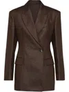 Brunello Cucinelli Women Shiny Linen Jacket With Shiny Details