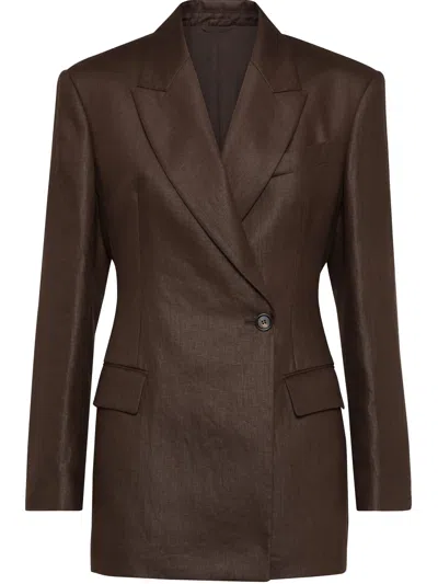 BRUNELLO CUCINELLI BRUNELLO CUCINELLI BROWN LINEN JACKET