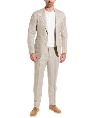 Brunello Cucinelli Brown Linen Two-piece Suit In Neutral