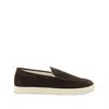 Brunello Cucinelli Suede Leather Loafers In Brown
