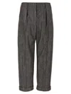 Brunello Cucinelli Women Lurex Pants In Gray