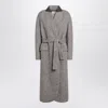Brunello Cucinelli Wool Blend Coat Featuring Belted Waist In Gray