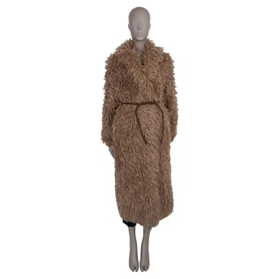 Pre-owned Brunello Cucinelli Brown Mohair Blend 2020 Belted Teddy Coat Jacket M