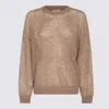 Brunello Cucinelli Dazzling Mesh Sweater In Brown