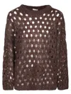 Brunello Cucinelli Rustic Dazzling Net Sweaters And Cardigans Brown In Brown