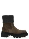 Brunello Cucinelli Monili Suede Chelsea Boots In Brown