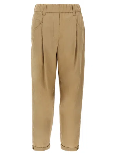 BRUNELLO CUCINELLI BROWN MONILE PANTS