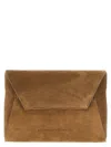 Brunello Cucinelli Brown Monile Suede Clutch In Brown