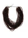 Brunello Cucinelli Women Brown Multi-strand Necklace With Faceted Beads And Rear Spring-ring Closure In Brown