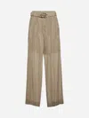 Brunello Cucinelli Brown Organza Wide Trousers