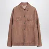 Brunello Cucinelli Brown Leather Overshirt Jacket