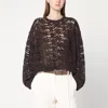 Brunello Cucinelli Sequin Embellished Linen-blend Sweater In Brown