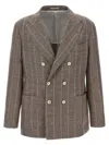 Brunello Cucinelli Deconstructed Blazer With Striped Pattern And Button Detailing