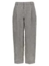 Brunello Cucinelli Straight-leg Trousers With Stretched Pleat In Brown