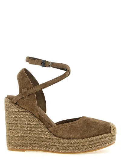 Brunello Cucinelli Brown Precious Espadrille Wedges
