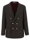 Brunello Cucinelli Prince Of Wales Blazer In Brown