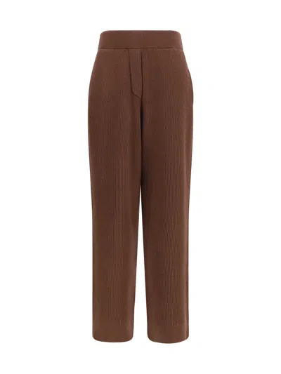 Brunello Cucinelli Cashmere-blend Trousers In Brown