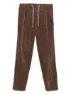 Brunello Cucinelli Brown Ribbed Drawstring Trousers Feature A Ribbed Texture In Brown