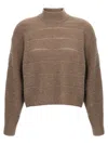 Brunello Cucinelli Rustic Dazzling Net Sweaters And Cardigans Brown