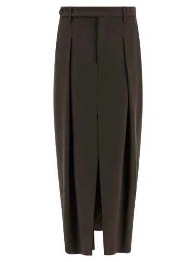 Brunello Cucinelli Brown Sartorial Curved Skirt