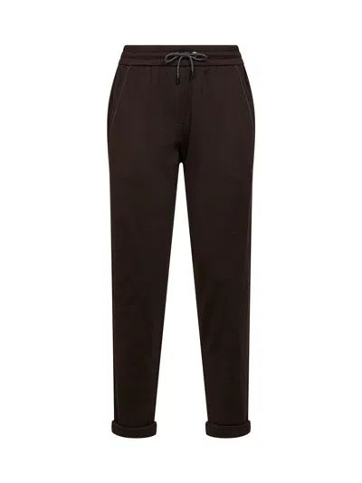 Brunello Cucinelli Monili Drawstring Track Pants In Brown