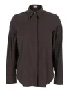Brunello Cucinelli Brown Shirt With Classic Collar And Dropped Shoulders In Cotton Blend Woman In Brown