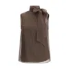 Brunello Cucinelli Brown Silk Blouse In Brown