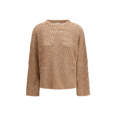 Brunello Cucinelli Brown Silk Sweatshirt