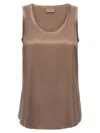 Brunello Cucinelli Brown Satin Reversible Top In Brown