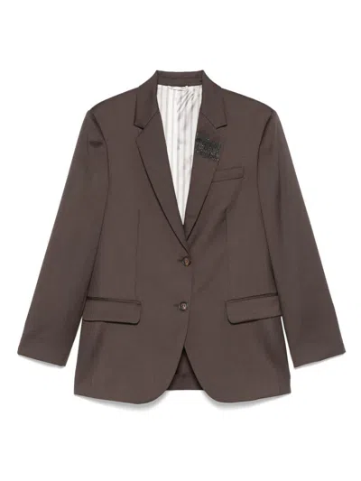 Brunello Cucinelli Brown Single-breasted Blazer