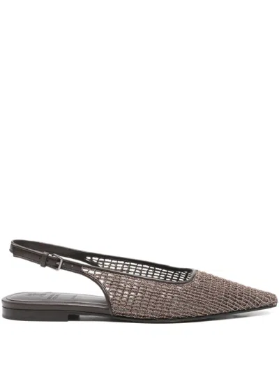 Brunello Cucinelli Women Brown Slingback Ballets Flats In Multi