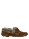 Brunello Cucinelli Suede Moccasin Driving Loafers Lace Detail In Brown