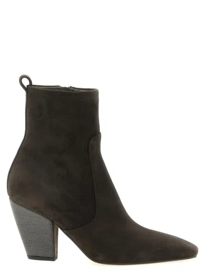 Brunello Cucinelli Brown Solid Pointed Toe Boots
