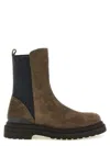 Brunello Cucinelli Brown Solid Round Toe Boots In Brown