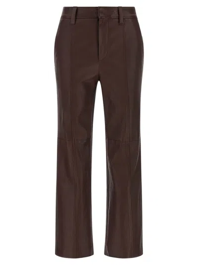 BRUNELLO CUCINELLI BROWN SQUARE CIGARETTE PANTS