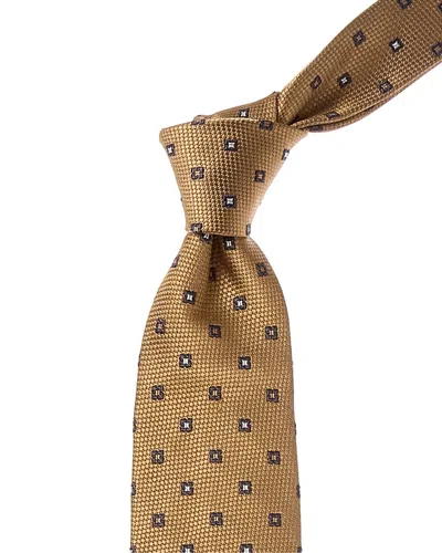 BRUNELLO CUCINELLI BRUNELLO CUCINELLI BROWN SQUARED SILK TIE