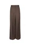 Brunello Cucinelli Wide Leg Pants In Brown In Brown