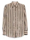 Brunello Cucinelli Vertical Striped Cotton Shirt