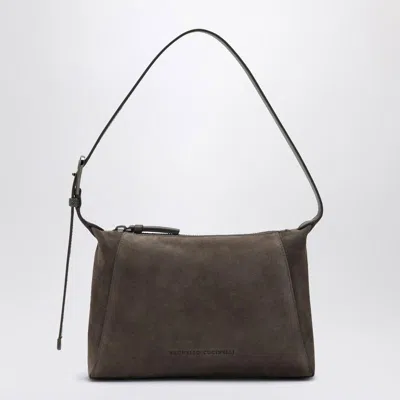 Brunello Cucinelli Brown Suede Bag With Monile