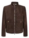 Brunello Cucinelli Suede Leather Jacket In Brown