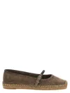 Brunello Cucinelli Brown Espadrilles With Monile Detail And Beveled Toe In Brown