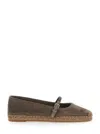 Brunello Cucinelli Brown Espadrilles With Monile Detail And Beveled Toe In Brown