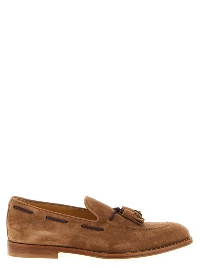 Brunello Cucinelli Men Suede Loafers In Animal Print
