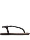Brunello Cucinelli Monili-chain Leather Sandals In Brown